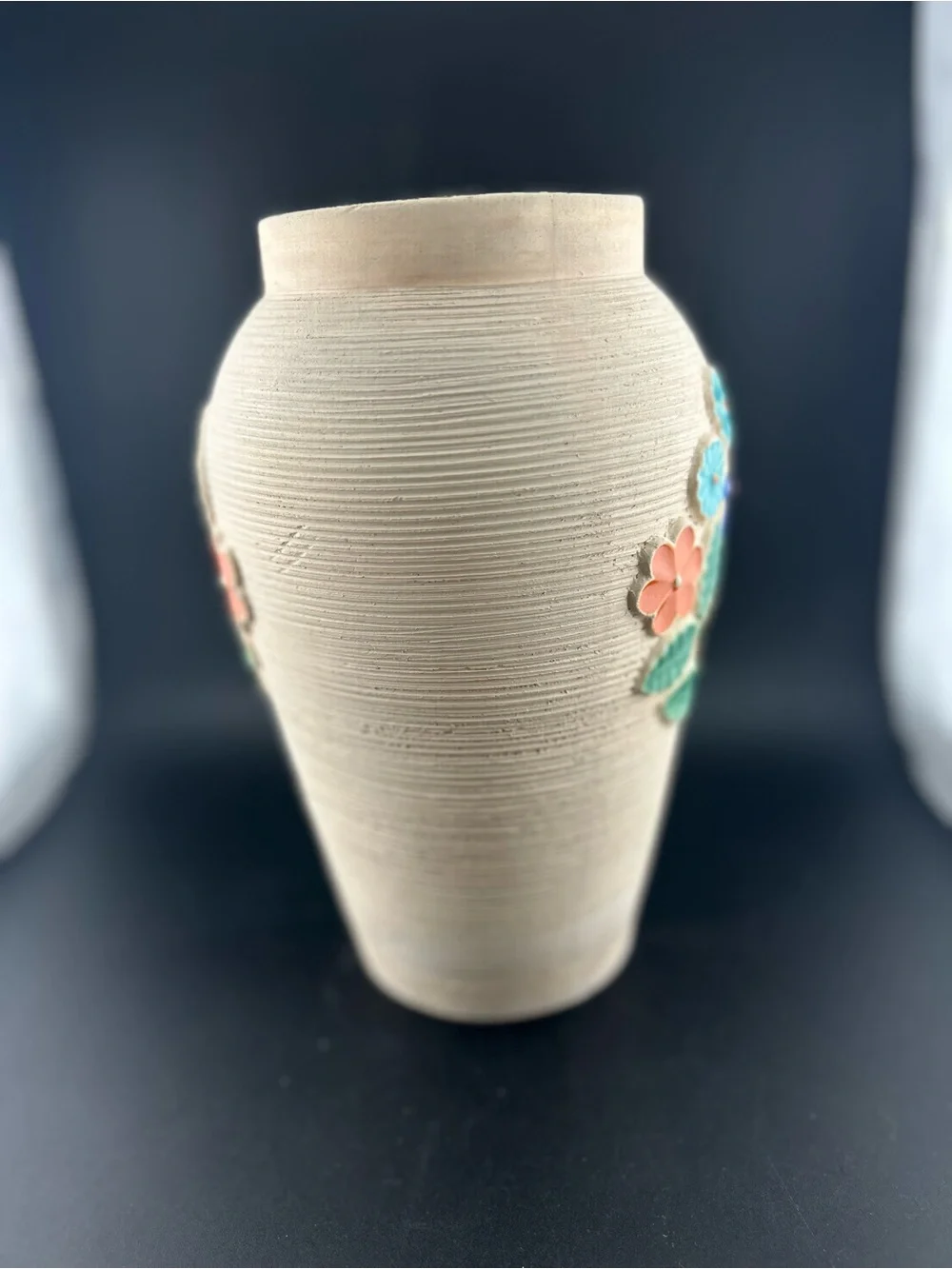 Vintage Mid Century Made in Finland Ceramic Relief Vase